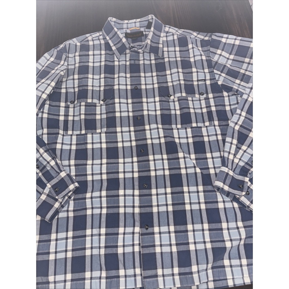 Timberland Workwear Plaid long sleeve button down shirt size 2XL 100% cotton